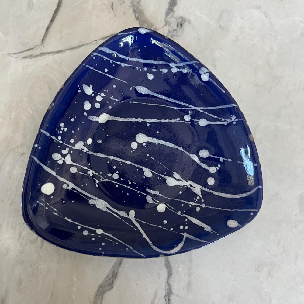 Blue and‎ white Splatter Trinket Dish